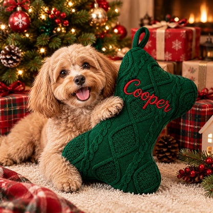 Custom Pet Name Bone Stocking