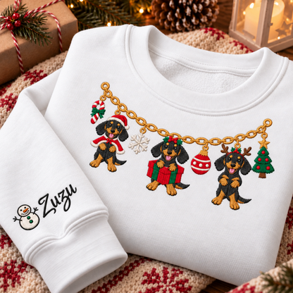 Personalized Dog Garland Christmas Sweatshirt