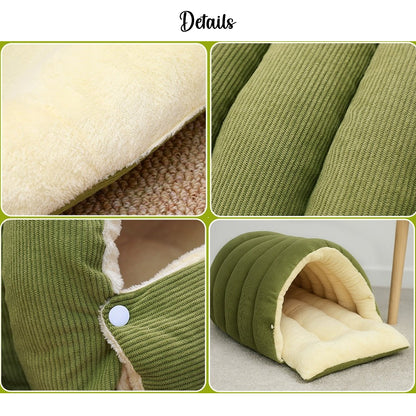 Puptailor Striped, Warm, Semi-enclosed Pet Bed