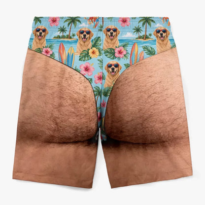 Personalized Dog Face Men's Swim Trunks