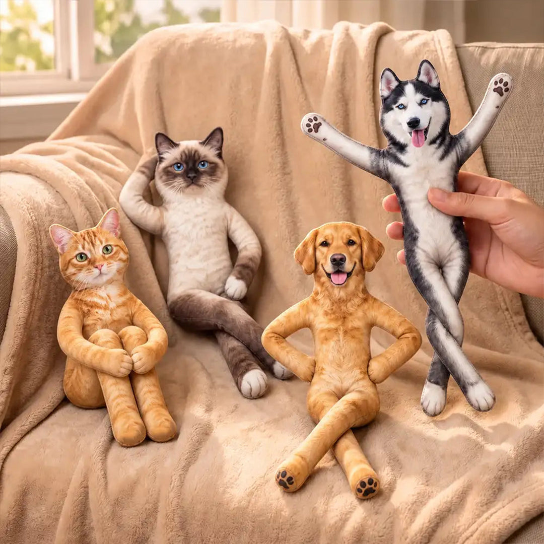 Personalized Custom Photo Funny Pet Squishy Toy Poseable Plush Doll