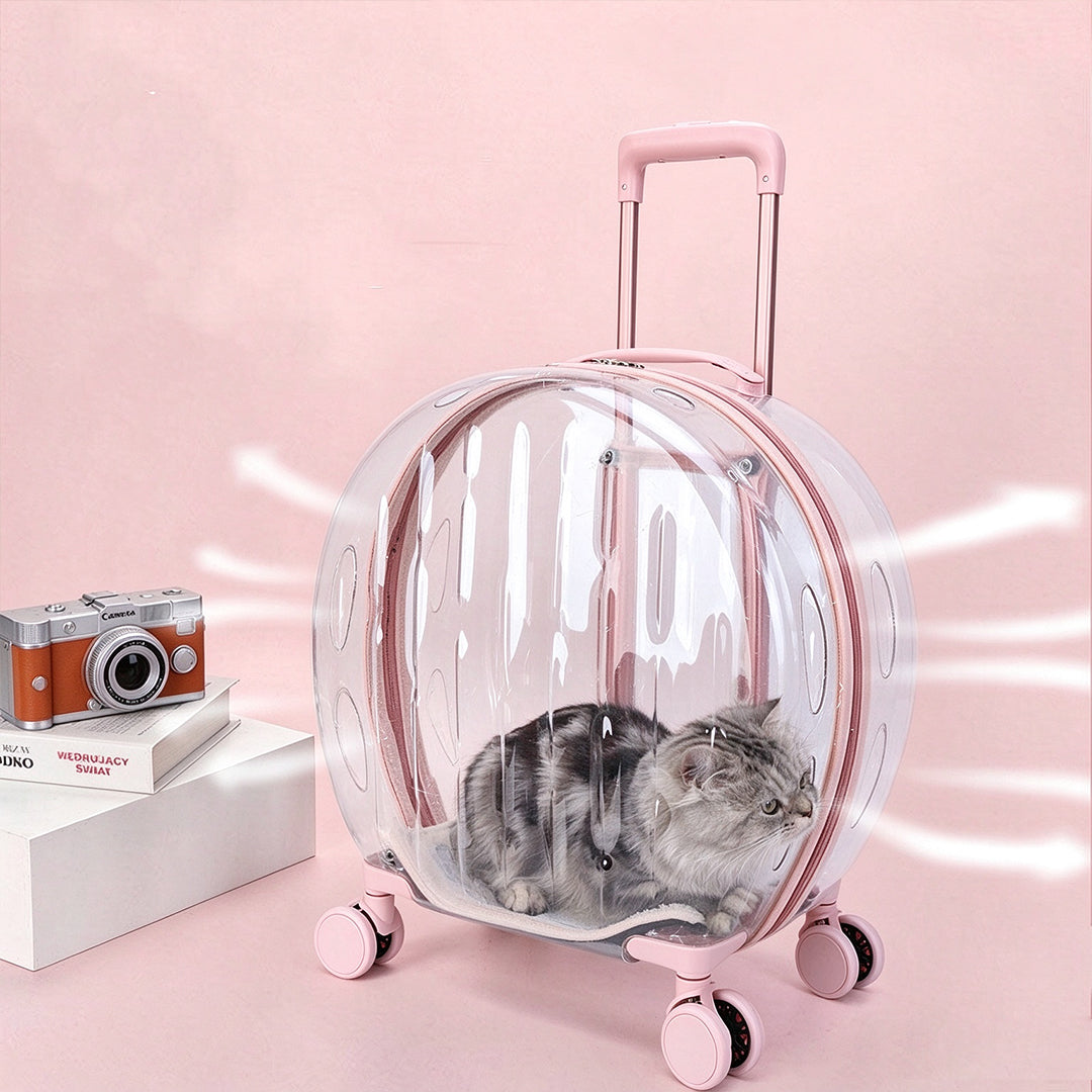 Pet Trolley With Wheels Rolling Carrier