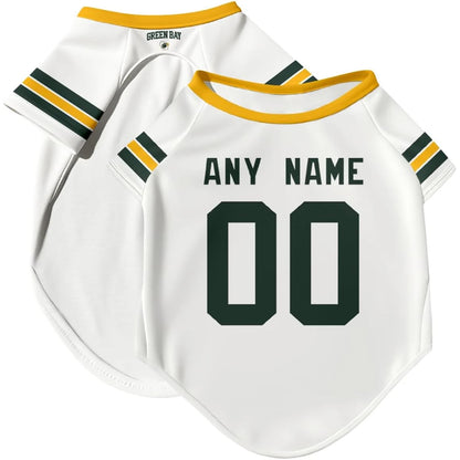 Puptailor Personalized Green Bay Football Dog Jersey with Name and Number Pet Shirt