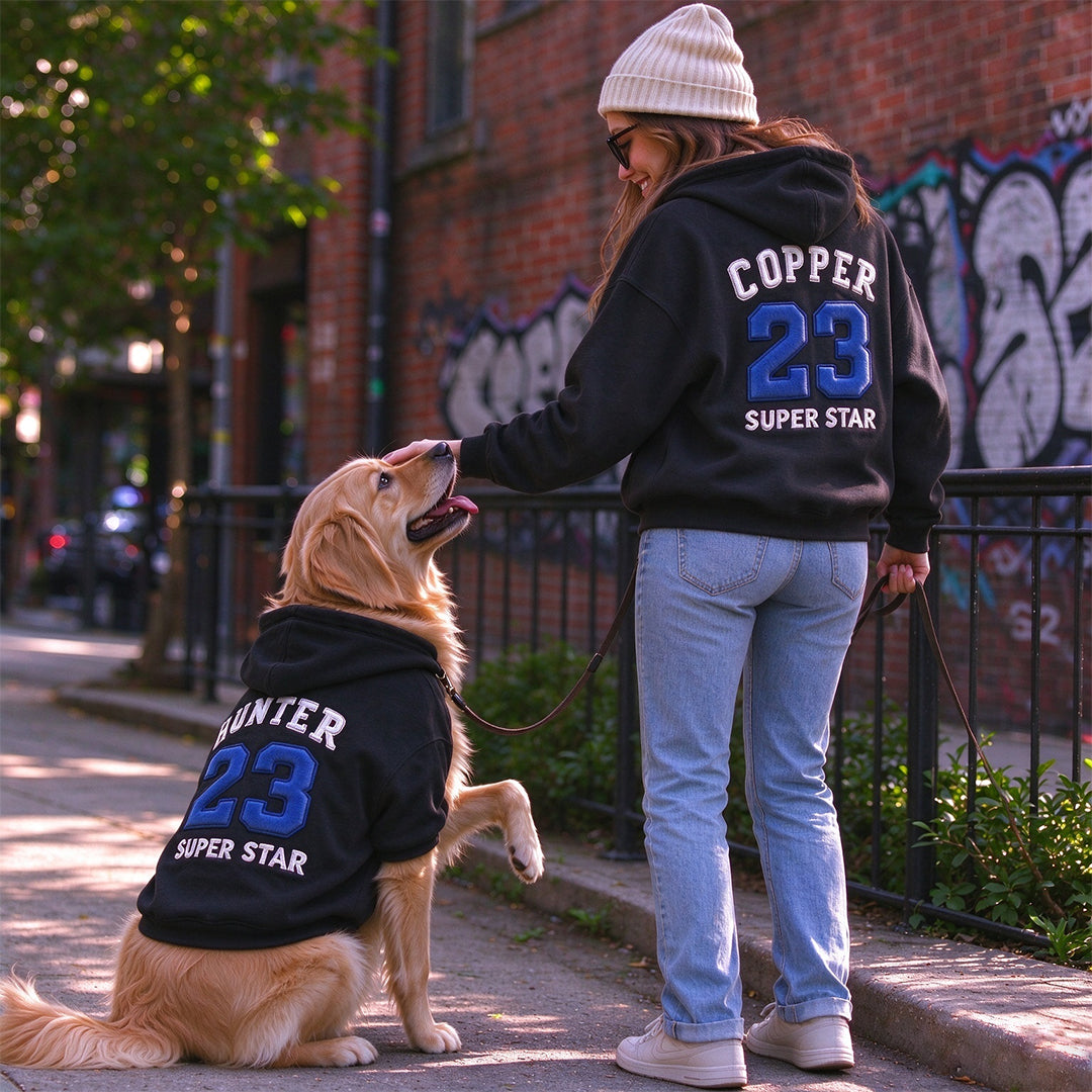 Personalized Superstar Hooded Sweatshirt for You and Your Pet