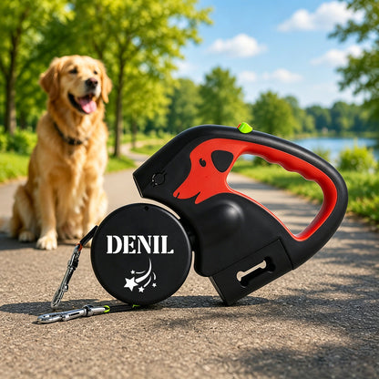 One-to-two Automatic Retractable Multi-functional Dog Leash With Lights