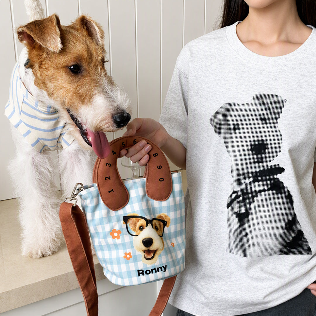Personalized Pet Portrait  Canvas Handbag