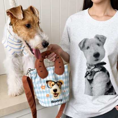 Personalized Pet Portrait  Canvas Handbag