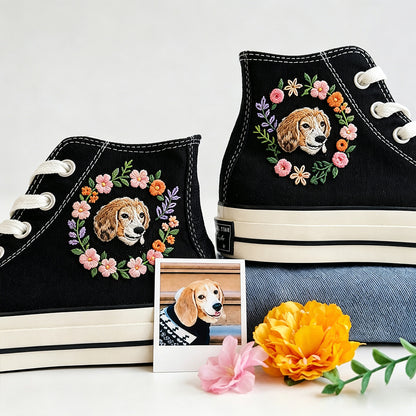 Personalized Embroidered High-top Canvas Shoes