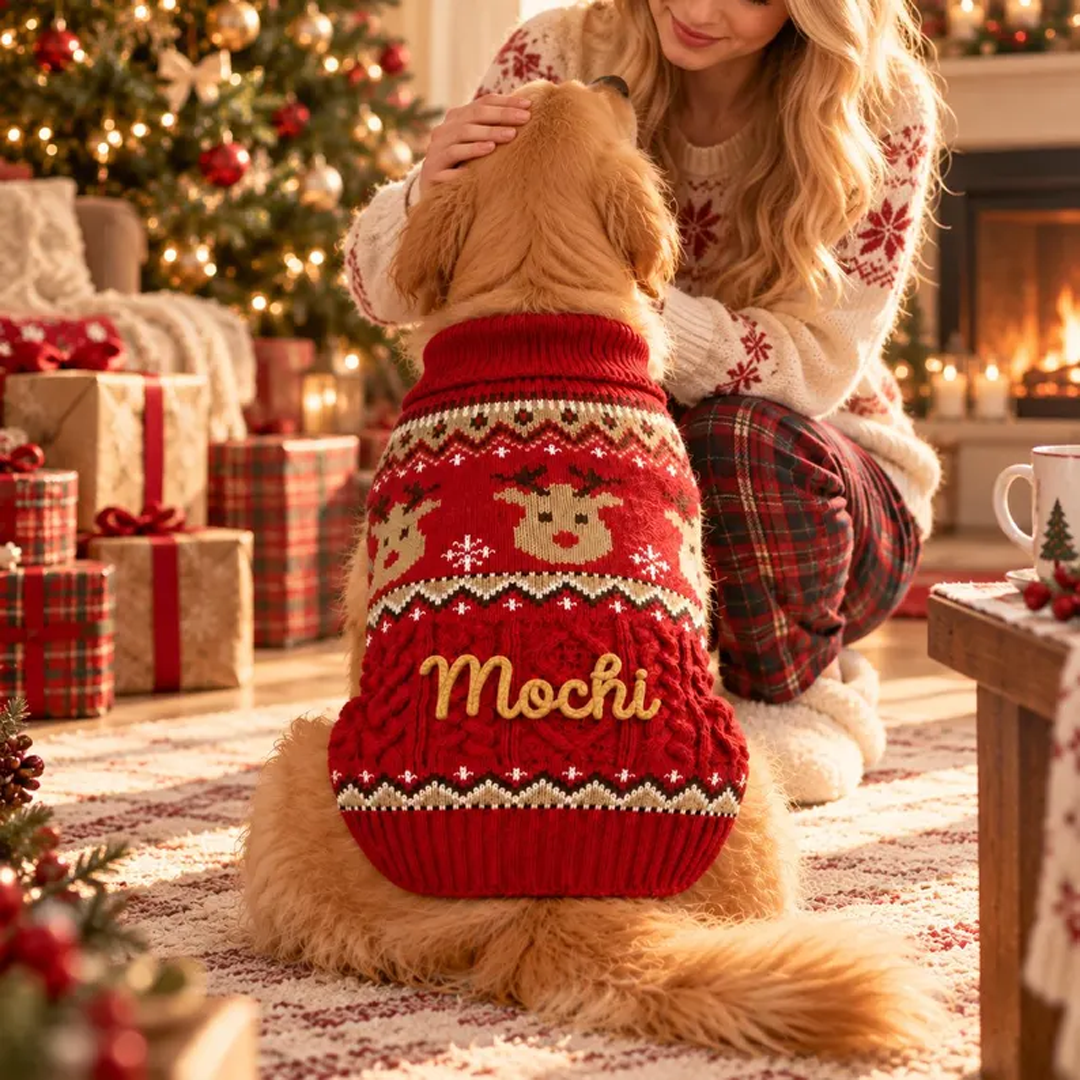 Personalized Fair Isle Christmas Pet Sweater