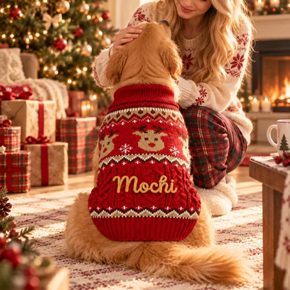 Personalized Fair Isle Christmas Pet Sweater