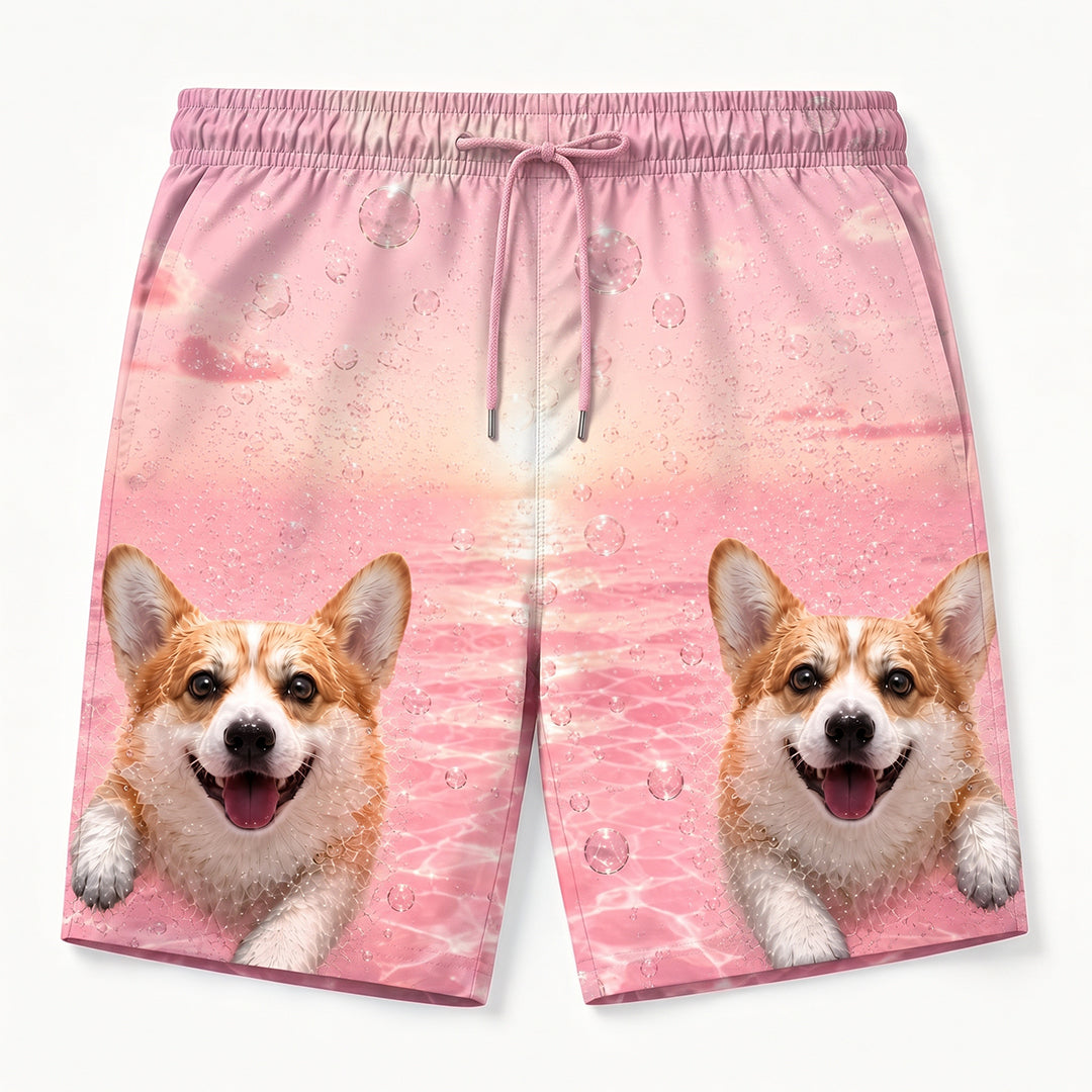 Personalized Men's Custom Dog-Face Swim Trunks