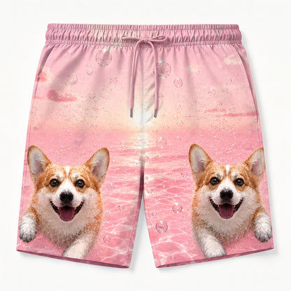 Personalized Men's Custom Dog-Face Swim Trunks