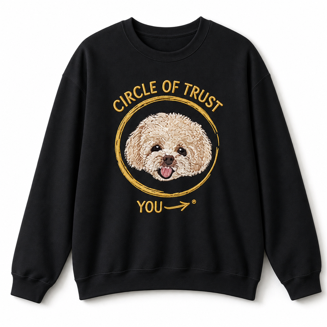 Custom Circle of Trust Pet Portrait Embroidered Sweatshirt