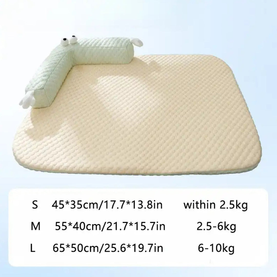 Personalized Summer Cooling Pet Bed with Neck Support Pillow