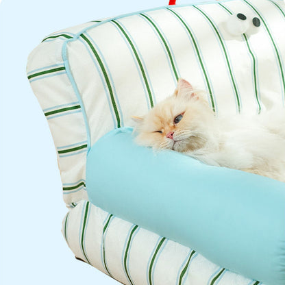 Personalized Embroidery Striped Pet Sofa Bed