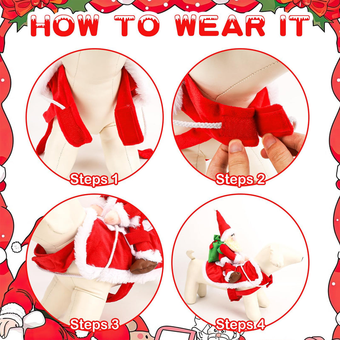 Santa Rider Dog Costume