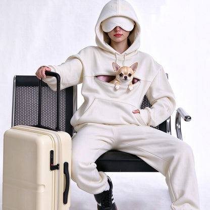 Travel Pet Carrier Hoodie with Sleep Mask Hood