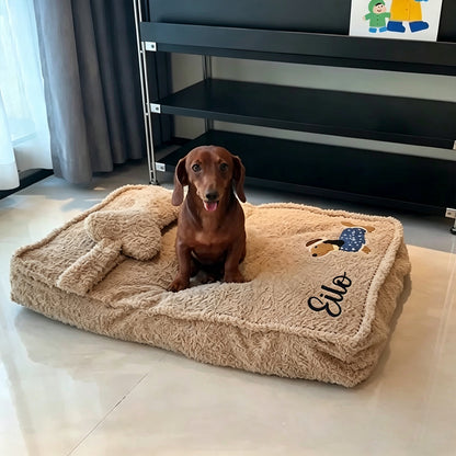 Puptailor Personalized Plush Embroidered Pet Bed