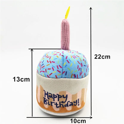 Birthday Party Squeaky Plush Dog Toy