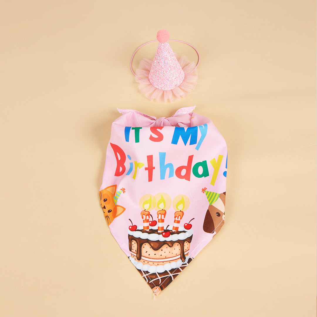 Pet Birthday Hat & Bandana Set