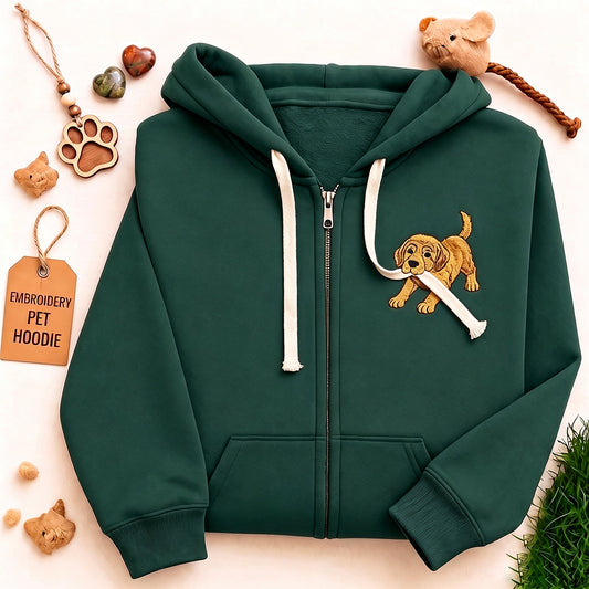 Personalized Dog Cat Embroidery Hooded Sweatshirt