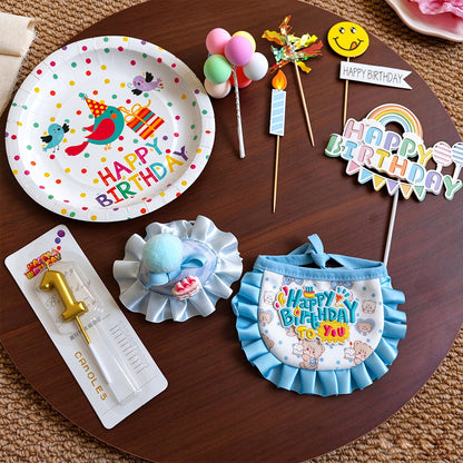 Birthday Hat & Ruffle Collar Set for Pets