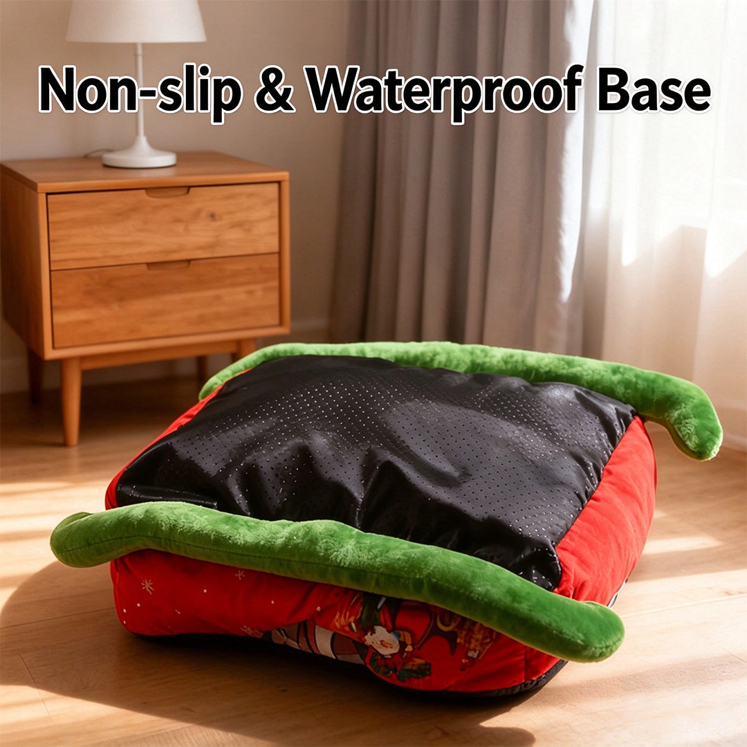 Red Sleigh Pet Bed with Sherpa Lining