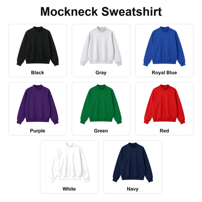 Custom Gingham Pet Portrait Mock Neck Sweatshirt