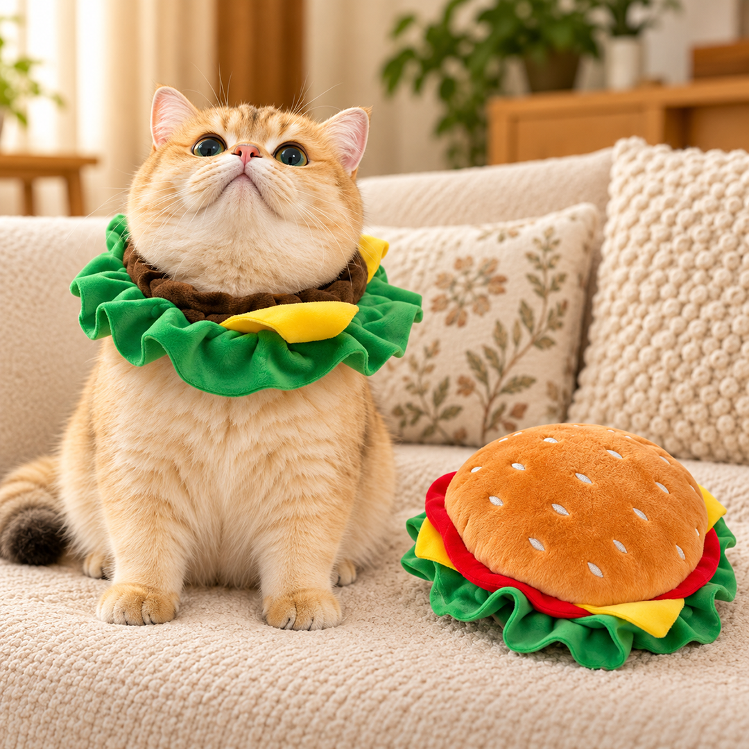 Hamburger Pet Costume Set for Cats & Small Dogs