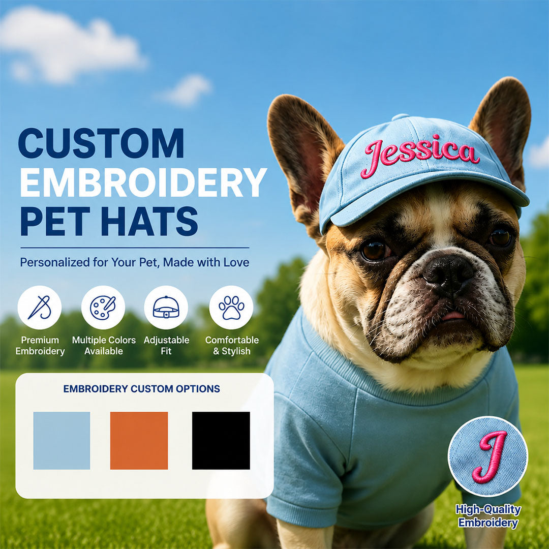 Personalized Custom Name Embroidered Outdoor Baseball Cap For Pet