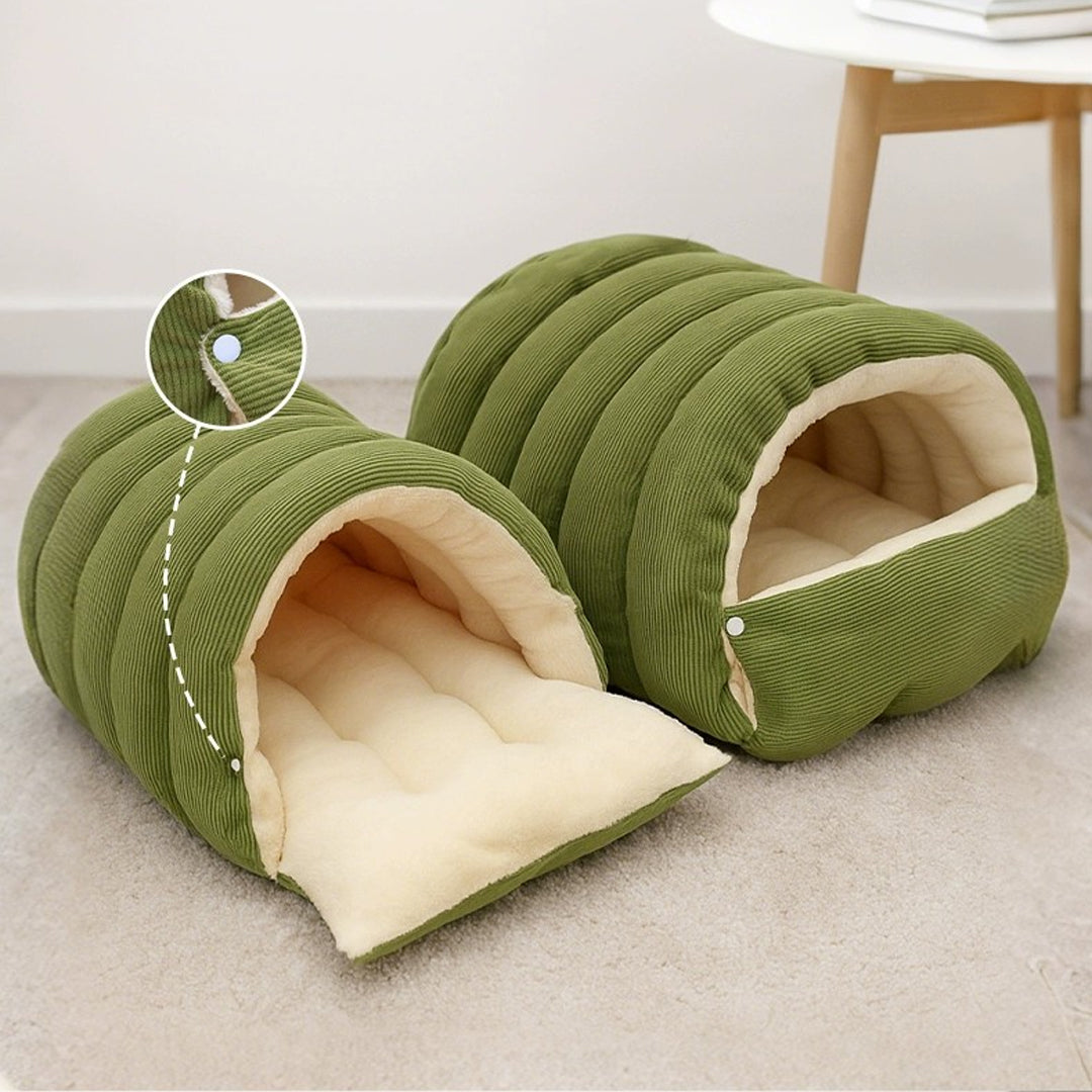 Puptailor Striped, Warm, Semi-enclosed Pet Bed