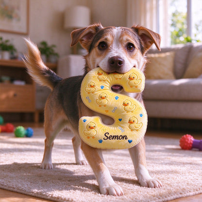 Personalized Duck Print Letter Plush Toy for Pets
