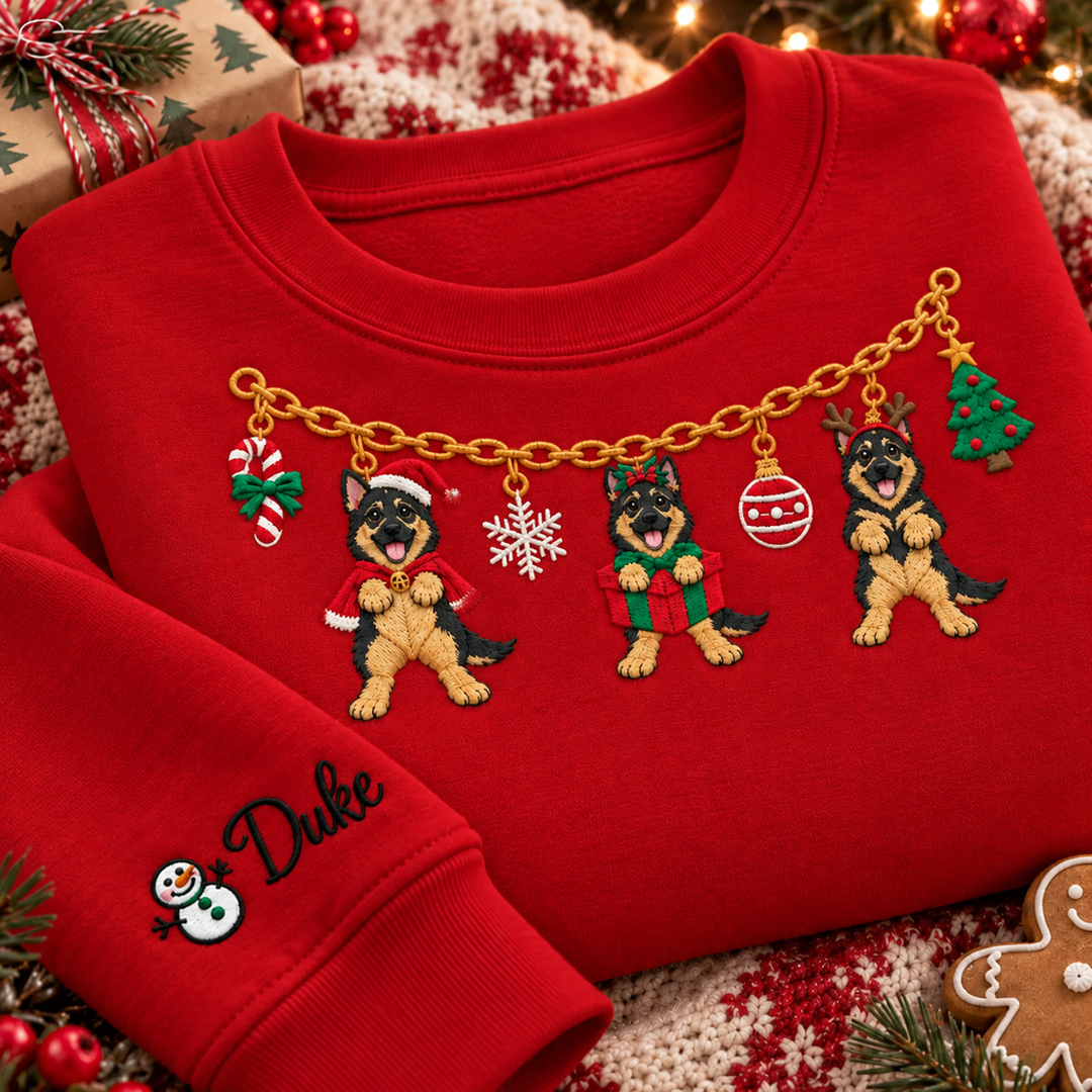 Personalized Dog Garland Christmas Sweatshirt