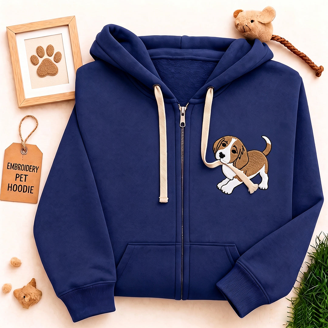 Personalized Dog Cat Embroidery Hooded Sweatshirt