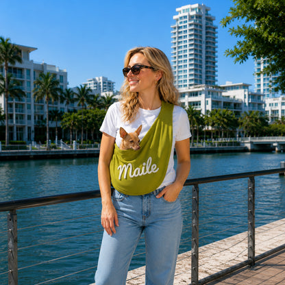Personalized Embroidery Name Cotton Pet Sling Carrier