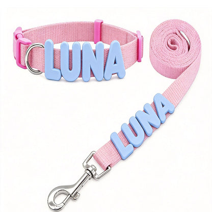 Personalized Letter Pet Leash and Collar Set