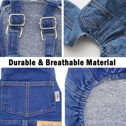 Personalized Embroidered Name Dog Denim Overalls