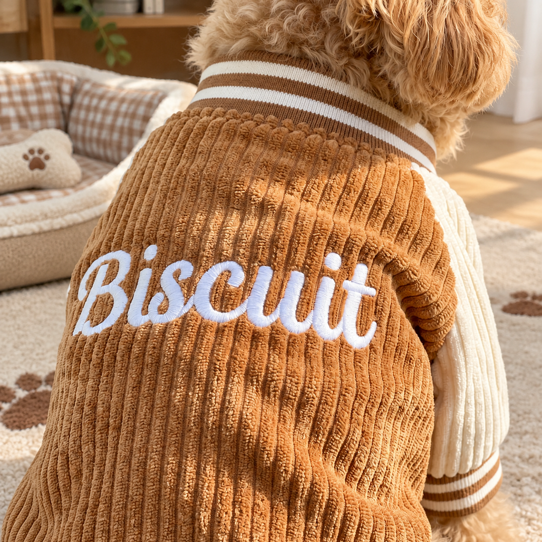 Personalized Corduroy Varsity Pet Jacket