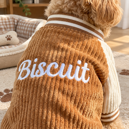 Personalized Corduroy Varsity Pet Jacket
