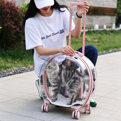 Pet Trolley With Wheels Rolling Carrier