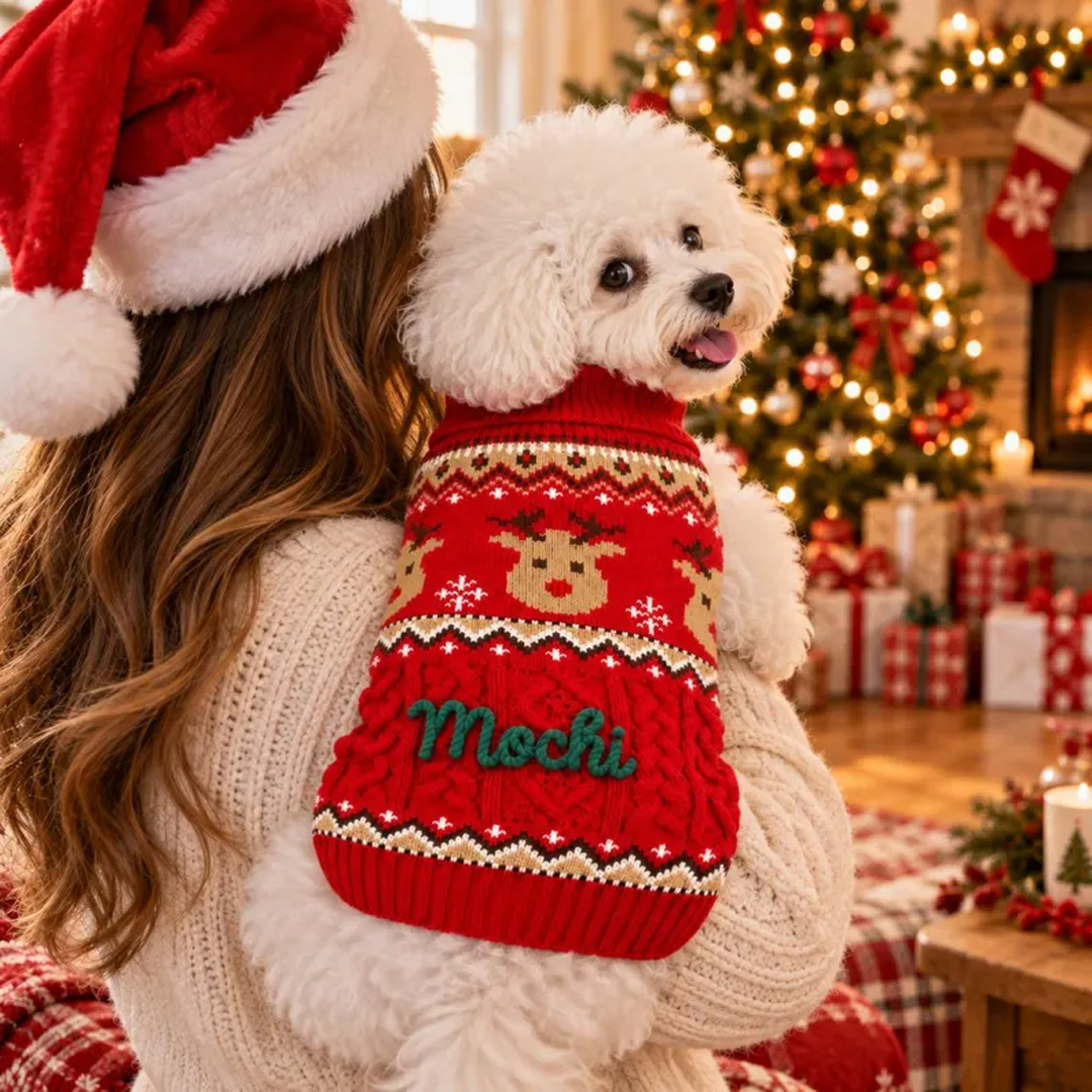 Personalized Fair Isle Christmas Pet Sweater