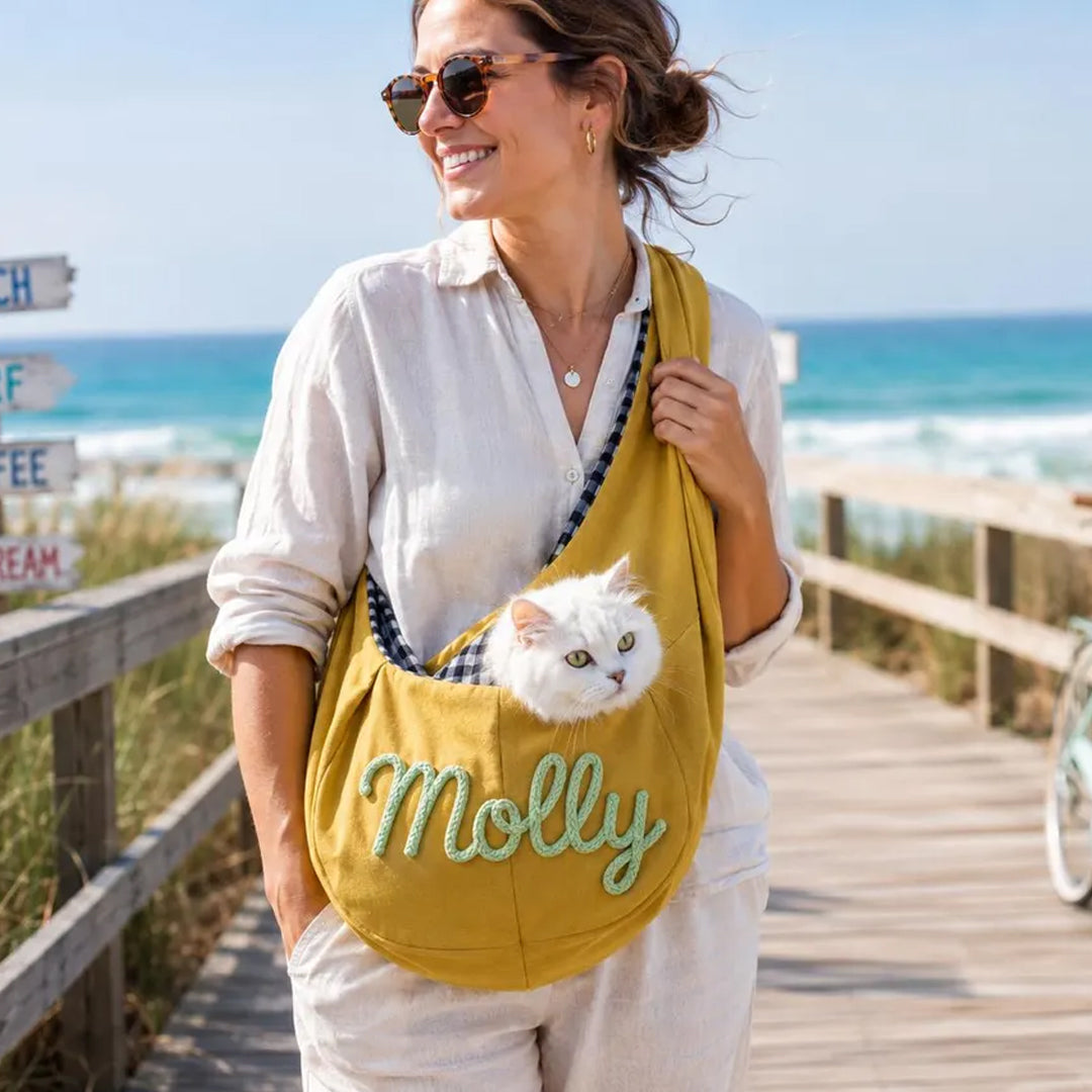 Puptailor Personalized Small Dog Carrier Bag With Embroidered Name