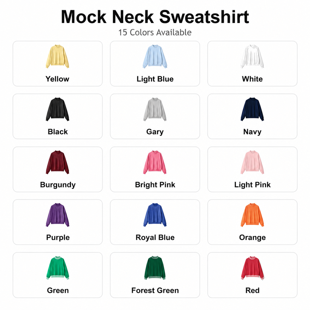 Custom Gingham Letter Mom Pet Portrait Mock Neck Sweatshirt