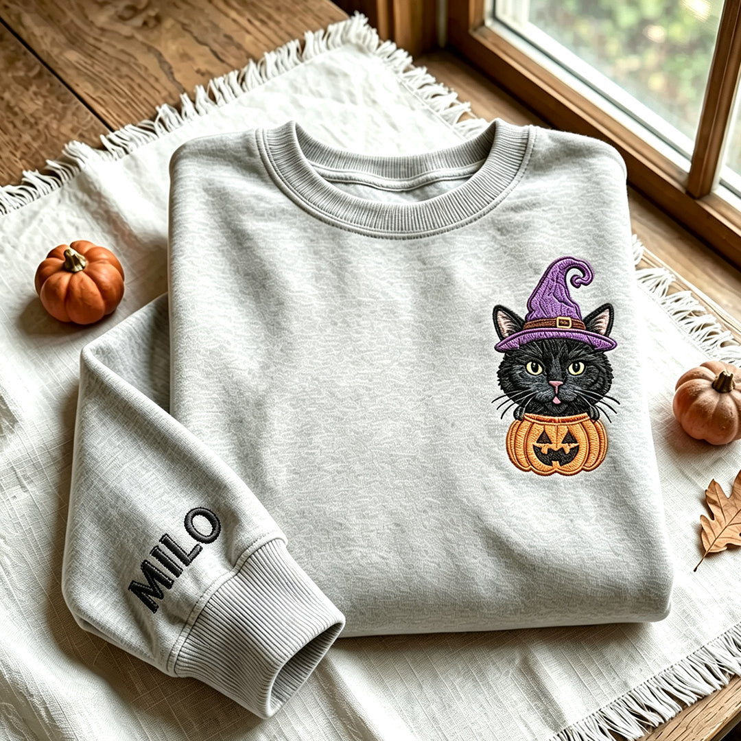 Puptailor Personalized Pet Portrait Embroidered Halloween Sweatshirt