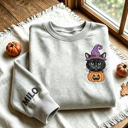 Puptailor Personalized Pet Portrait Embroidered Halloween Sweatshirt