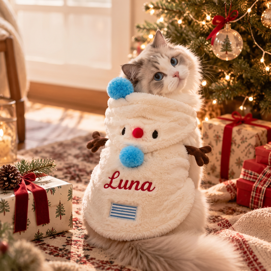 Personalized Snowman Christmas Pet Costume