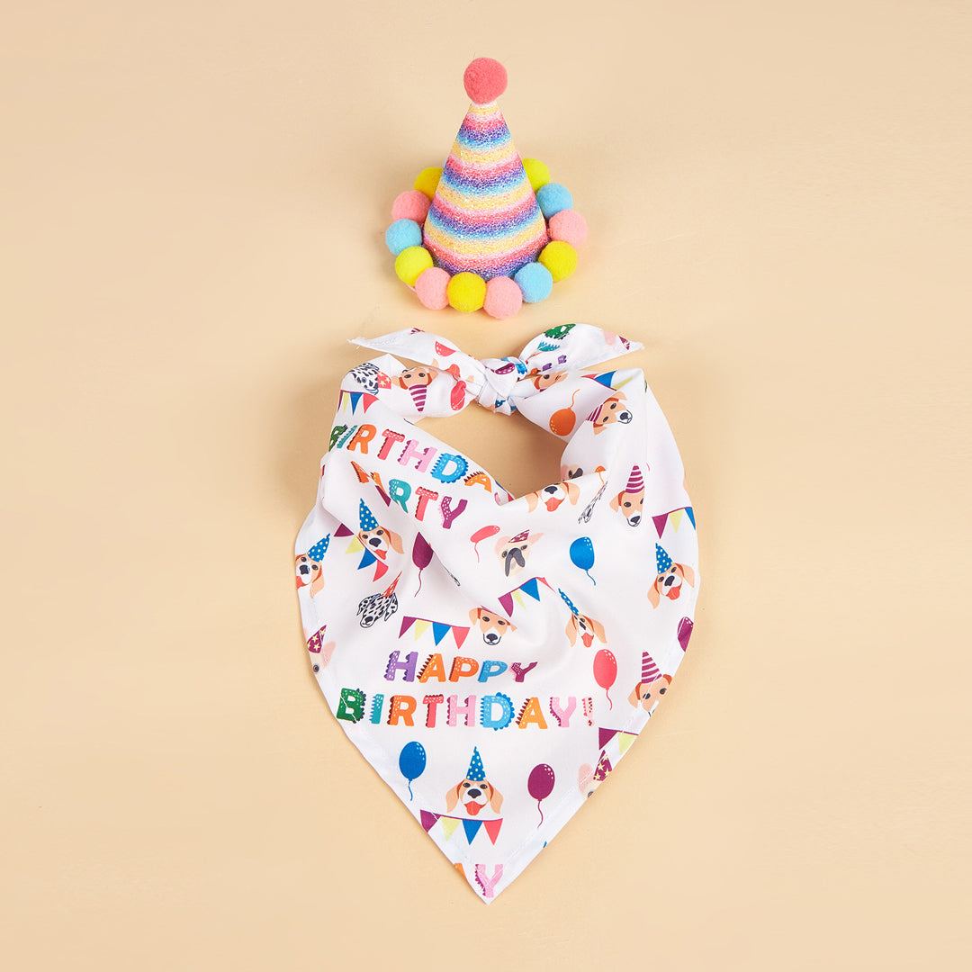 Pet Birthday Hat & Bandana Set