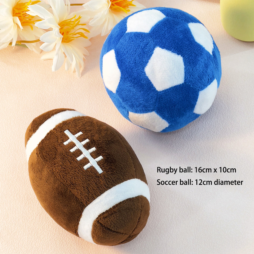 Football Squeaky Plush Dog Toy