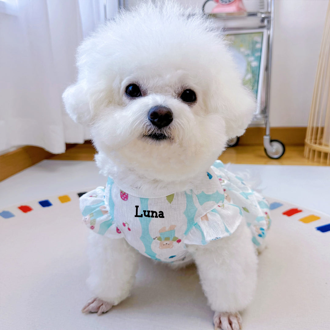 Personalized Cute Floral Ruffle Dog Dress