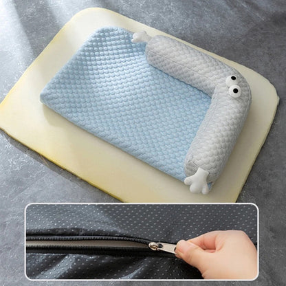 Personalized Summer Cooling Pet Bed with Neck Support Pillow